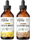 Wild & Organic Maca Root Tincture 4 Fl Oz & Slippery Elm Tincture 4 Fl Oz