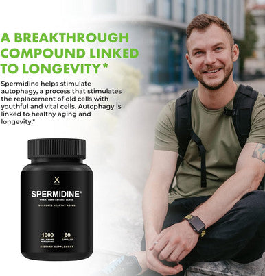 Humanx Spermidine+ (Usa Third Party Tested) - Spermidine-Rich Wheat Germ Extract & Zinc To Activate Cellular Renewal - Non-Gmo, Spermidine Capsules - Supports Healthy Aging - Spermidine Supplement