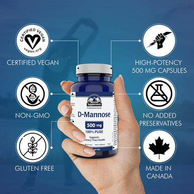 Summit Supplements - D-Mannose Capsules 500 Mg, 120 Veggie Caps - Support Urinary Tract Health - Source Of Carbohydrates To Support Energy Production - Athletic Support Supplement