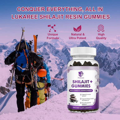 (2 Pack) Shilajit Gummies, Pure Himalayan Shilajit With Ashwagandha, Black Seed Oil, Vitamin C D3 B12 & Zinc, Sugar Shilajit For Men & Women, Vegan & Non-Gmo