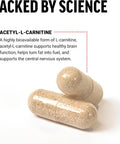 Force Factor Acetyl L-Carnitine Brain Supplement Nerve Support Supplement and Cellular Energy Booster Acetyl L-Carnitine 500mg Premium Quality Vegan Non-GMO 100 Vegetable Capsules
