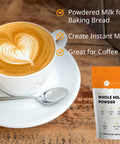 Kate Naturals Dry Whole Milk Powder For Baking And Coffee (12Oz) Dried Powdered Milk For Adults. Rbst-. Substitute For Liquid Milk. Milk Whole Powder For Milkshakes. Made In Usa.