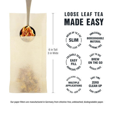 Tiesta Tea - Loose Leaf Starter Kit | Premium Starter Kit Sampler | High to Non Caffeinated | Make Hot & Iced Tea | Starter Kit with Black Green Herbal Tea Sample Bags and 100 Disposable Tea Filters