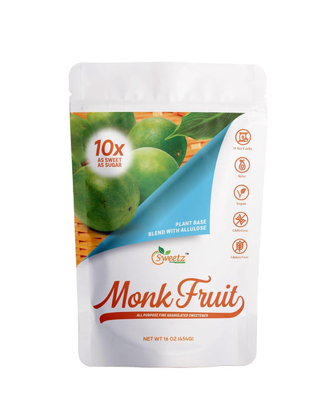 Monk Fruit ÃƒÂ¢Ã¢â€šÂ¬Ã¢â‚¬Å“ Allulose All Purpose Sweetener Multi-Pack-2: 1X Sugar Sweetness; Total Servings 228; Zero Calorie Sweetener, Sugar-Free Substitute for Baking, Smoothies, Coffee; Low Carb Keto Diet Friendly Food | Pack of 2, 1-LB/Each