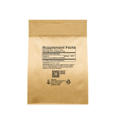PURE ORIGINAL INGREDIENTS Calcium Lactate (1Lb) Calcium Supplement, Electrolyte, Non-Gmo