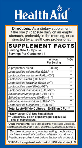 Immuprobio, 50 Billion With Probiotic, Once Daily, 14Ct, Acid & Bile Resistant, Dairy & Gluten Free, Vegan