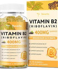 Vitamin B2 Gummies Sugar Riboflavin 400mg Supplement for Adults and Kids with Magnesium Glycinate 400mg COQ10 and Elderberry Skin and Nervous System Support NonGMO 60 Gummies