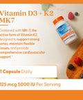 DoctorS Best Vitamin D3 And K2 Supplement For Men and Women Vitamin D3 5000 Iu + K2 As Mk7 Bone Health Support Gluten Non Gmo Vegetarian Capsules 60 Veg Caps