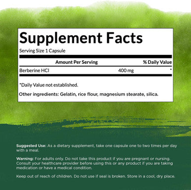 Swanson Berberine Supplement - 400 mg Each 60 Capsules - Berberine HCl with Overall Wellness Support