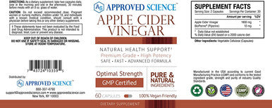 Approved ScienceApple Cider Vinegar with Mother and Piperine Helps Detoxify Boost Metabolism Reduce Inflammation 1 Vegan Friendly Bottle