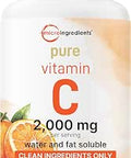 Pure Vitamin C 2000Mg 240 Veggie Capsules Highly Bioavailable Fat and Water Soluble Forms Max Potency Antioxidant and Immune Support Supplement Easily Absorbed NonGmo Filler