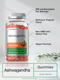 Horbaach Ashwagandha Gummies For Women And Men 60 Count Vegan, Non-Gmo, Gluten Supplement Tropical Flavor