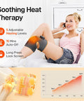 Gobok Cordless Knee Massager With Heat And Red LightKnee Brace For Arthritis Pain ReliefHeating Pad For Knee Shoulder Elbow For Women Men (Black)