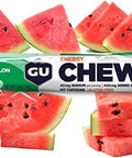 GU Energy Chews, Watermelon Energy Gummies with Electrolytes, 18 Packs (144 Chews Total)