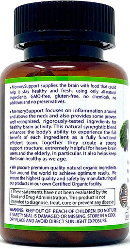 Bodymune Memory Support Supplement for Occasional Memory Loss Mental Fatigue Mental Exhaustion Organic Ginkgo Biloba Ashwagandha Brahmi Chlorella Spirulina Noni Essential Oils More 60Day Supply