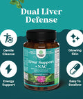 Natures Craft Bundle of Liver Support Supplement with NAC for Liver Cleanse and Vegan Uric Acid Cleanse and Detox for Men and Women's Joints Kidneys and More