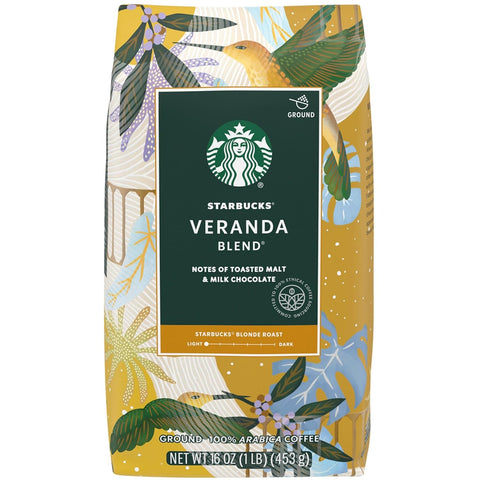 Starbucks Ground Coffee, Starbucks Blonde Roast Hot or Iced Coffee, Veranda Blend, 28 oz