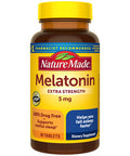 Nature Made Melatonin 5mg Tablets Extra Strength 100% Drug Free Sleep Aid for Adults 90 Tablets 90 Day Supply