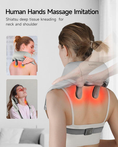 Neck Massager With Heat, Cordless 4D 6 Massage Nodes Shoulder Massager With Heat, Neck And Shoulder Massager, Shiatsu Back Shoulder And Neck Massager For Traps, Leg And Body, For Mother Women Men
