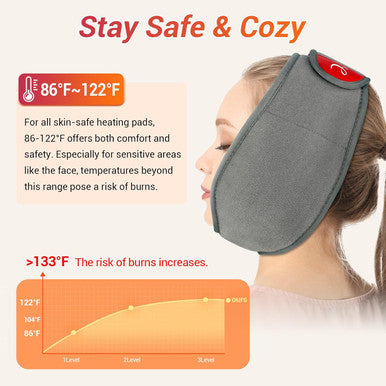 Comfytemp Face Heating Pad For Tmj Relief Heated Face Mask With 3 Heat And Time Settings, Usb Electric Wearable Heating Pad For Face Jaw Chin Wisdom Teeth Oral And Facial Surgery