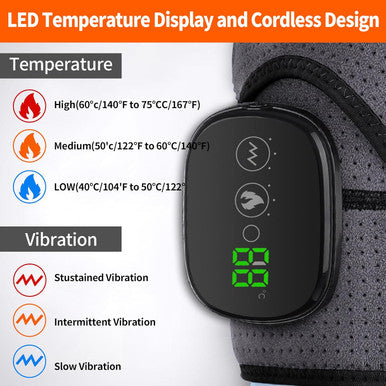 Cordless Heated Shoulder Brace Wrap, Shoulder Heating Pad With Massage, 3 Heat & Vibration, 5000Mah Battery Powered, Shoulder Massager For Men Women
