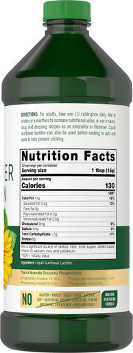 Carlyle Sunflower Lecithin Liquid 16 Oz Oil | 2 Pack | Vegan, Vegetarian, Non-Gmo, Soy Free, Gluten Free