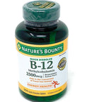 Nature's Bounty Quick Dissolve Fast Acting Vitamin B-12 2500 mcg, Natural Cherry Flavor (300 tablets)
