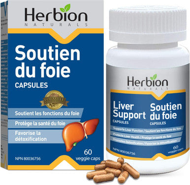 Herbion Naturals Liver Support With Milk Thistle, 60 caps Herbal Liver Detoxifier, Cleanser, Protects and Strengthens Liver Health, Promotes Healthy Liver Function