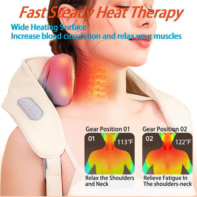Neck And Back Massager With Soothing Heat,Deep Tissue 6D Expert Kneading Massage,Electric Kneading Back Massager,Massage Pillow For Pain Relief Deep Tissue.Electric Full Body Massager.For Parents