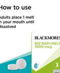 Blackmores B12 Rapi-Melt 1000Mcg Cherry 60 Melts