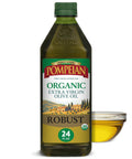 Pompeian Smooth Organic Extra Virgin Olive Oil - 16 fl oz | First Cold Pressed Olive Oil for Cooking - Smooth Taste for Sauteing, Stir-Frying, and Baking