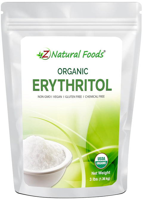 Organic Erythritol - Bulk 10 lb Size - Zero Calorie Alternative Sweetener - Low Glycemic Sugar Substitute - Great for Coffee, Tea, Drinks, Shakes, Cooking & Baking - Vegan, Non GMO & Gluten Free