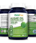 Omega 3 - Algae Oil 1400mg 150 Vegetarian Powder Capsules (Non-GMO & )