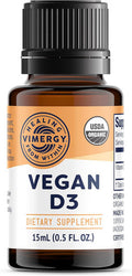Vimergy Vegan D3 Supports Bone Health* Benefits Immune Function* Usda Certified Organic Vegan Gluten-Free 115 Ml (96 Servings)