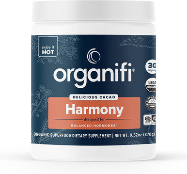 Organifi Harmony - Hormone Support - Eases Pms Symptoms - Energizes You - Regulates Menstrual Cycle - Best Served Hot - Gluten And Vegan Cacao Powder, 30 Servings