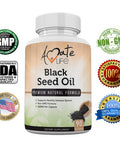 Black Seed Oil Capsules Cold Pressed - Black Cumin Seed Oil Vegetarian Supplements- Non-GMO Blackseed Oil Pills for Immune Support- Rich in Antioxidants - 90 Capsules by Amate Life