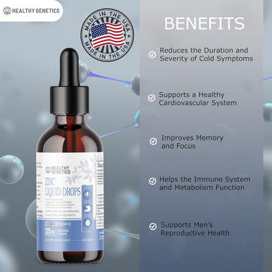 Liquid Zinc Drops For Kids, Men And Women Organic Ionic Zinc Sulfate Immunity, Mood, Brain Thyroid 30 Day Supply2 Oz