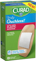 Curad Truly Ouchless Plastic Bandages X-Large 8 Count
