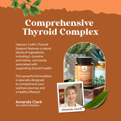 Natures Craft Pure Thyroid Support Supplement for Women - Thyroid Support for Weight Loss Mood Support and Natural Energy Pills - Wellness Thyroid Supplement for Women with Daily Vitamins for Women