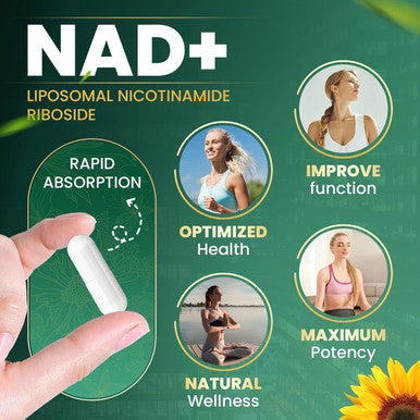 Nad+ Supplement - Nicotinamide Riboside Nad Booster, Nad Resveratrol Supplement, Liposomal Nicotinamide Riboside, Resveratrol, Quercetin Energy, Focus - 80 Capsules