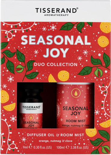 Tisserand Aromatherapy - Seasonal Joy Diffuser Oil And Room Mist Duo Kit - Orange, Nutmeg And Clove - 100% Natural Pure Essential Oils