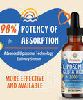 2000Mg Liposomal Glutathione Liquid, 98% Absorption, Glutathione Liquid Supplement, Active Form L- Glutathione, Powerful Antioxidant Non-Gmo For Immune System, Aging Defense, Detox, 2 Fl.Oz
