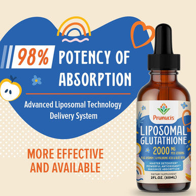 2000Mg Liposomal Glutathione Liquid, 98% Absorption, Glutathione Liquid Supplement, Active Form L- Glutathione, Powerful Antioxidant Non-Gmo For Immune System, Aging Defense, Detox, 2 Fl.Oz