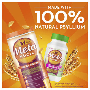 Metamucil Fibre Supplement Smooth Texture Lemon-Lime Flavour 72 Doses 425G