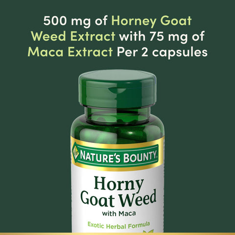 Nature'S Bounty Horny Goat Weed With Maca Herbal Health Supplement 60 Capsules