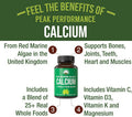 Plant Based Calcium - Red Marine Algae Calcium Supplement With Vitamin C, D3, K, Magnesium, And Whole Food Vegetable Blend. Vegan Capsules For Bones And Joints. 120 Calcium Pills, Tablets