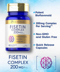 Carlyle Fisetin Complex | 200Mg | 90 Capsules | Non-Gmo And Gluten Free Supplement