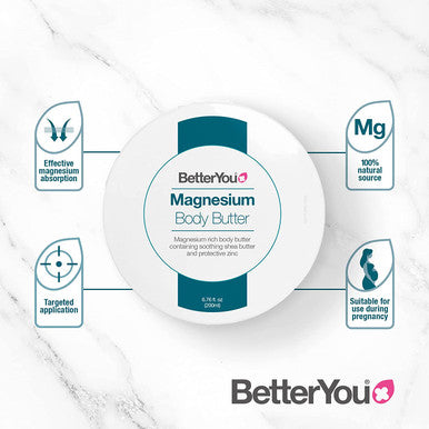 BetterYou Natural Magnesium Body Butter, 6.76 Ounce, 15% Concentration