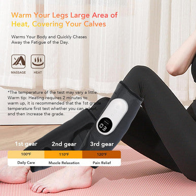 Lingteng Leg Massager For Circulation And Pain Relief Calf Air Compression Massager With Heat Leg Massager With 3 Intensities 3 Modes Easy To Use Muscle Relaxation s (Pair)