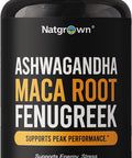 Natgrown Ashwagandha Maca Root Fenugreek Extract Capsules Supplement For Men & Women - Vegan Pills - (120 Count)